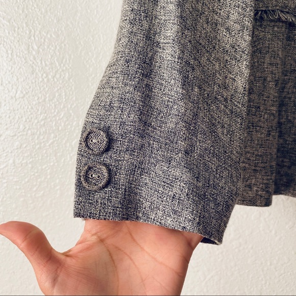 Leilian Original Button Front Boho Fringe Made In Japan Blazer Jacket Size 7 - Picture 5 of 7